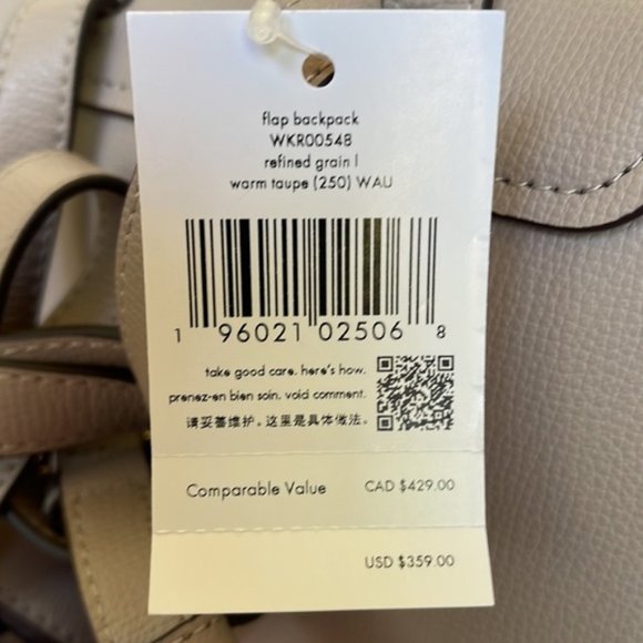 Kate Spade Darcy Flap Backpack Warm Taupe - Picture 14 of 16